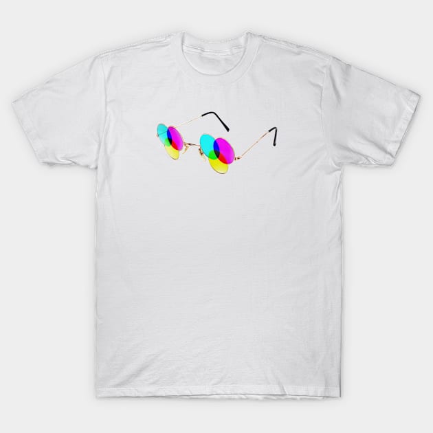 CMYK Glasses T-Shirt by brain360